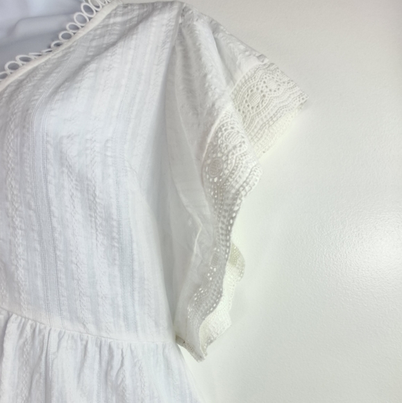 Express Embroidered Off White Cotton Top Size XS - Picture 6 of 14